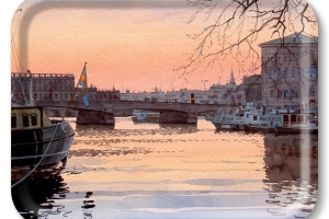 Bricka - Vårkväll på Skeppsholmen, Stockholm